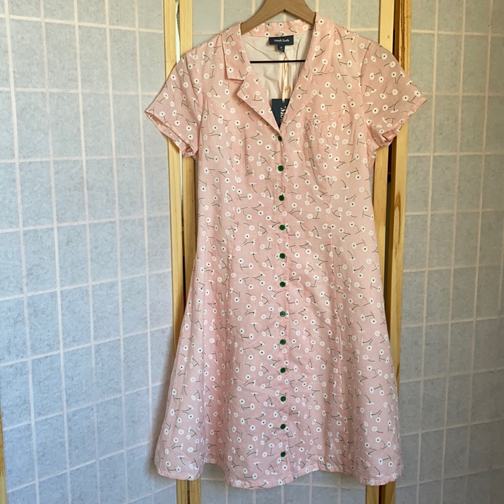 ModCloth Pink Floral Skater Mini Dress Size 8 M